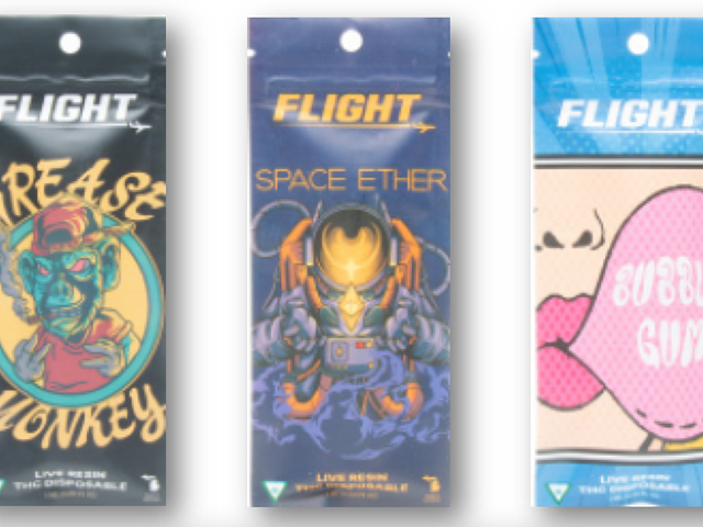 Flight Live Resin Disposable Grease Monkey, Space Ether, and Bubblegum cartridges were recalled.