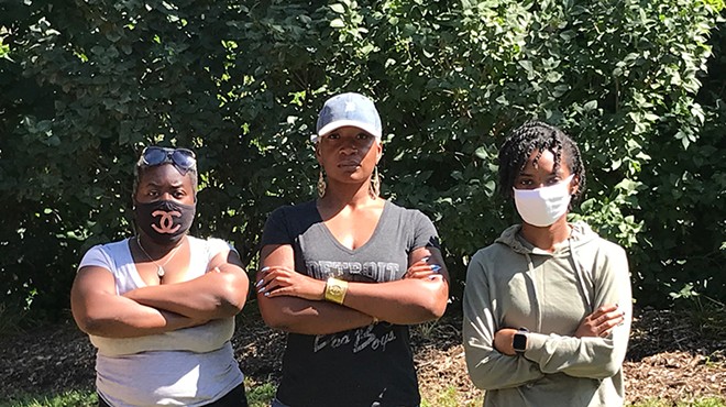 Three survivors (from left: Aaliyah Morrison, Niambe Ewing, and Ravone Fields) came forward to allege unsafe conditions at Ann Arbor’s SafeHouse Center.