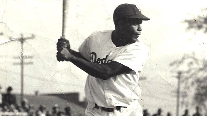 Jackie Robinson in Detroit's Dequindre Park in October of 1947.
