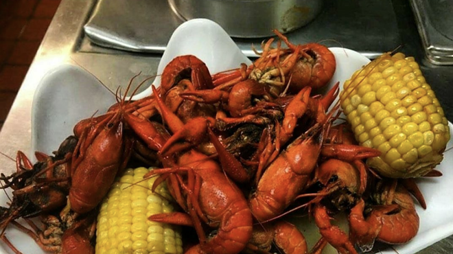 Crawfish boil at Traffic Jam and Snug.
