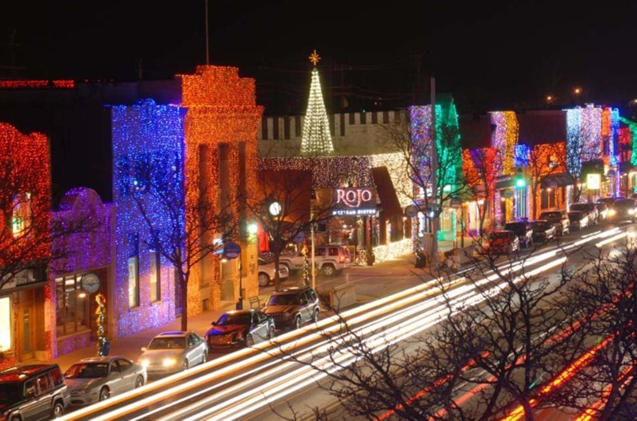 The Big, Bright, Light Show
N Main Street, Rochester, MI 48307
Throughout main street in downtown Rochester, the buildings are literally covered in lights from top to bottom. Check out the lights while shopping local. 
Photo via  15 places to see best Christmas Lights in Michigan