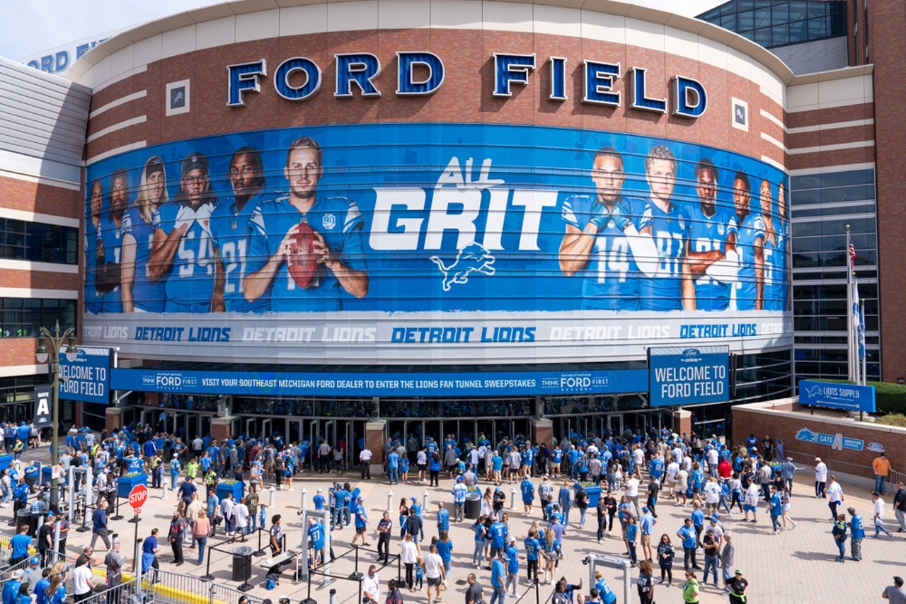 Ford Field
2000 Brush St., Detroit; fordfield.com
Even though this week’s Lions game is away, Detroit’s football stadium is hosting a big watch party anyway, complete with performances by the Detroit Lions’ cheerleaders and drumline. Tickets being sold online were originally $20, but are now going for around $50.