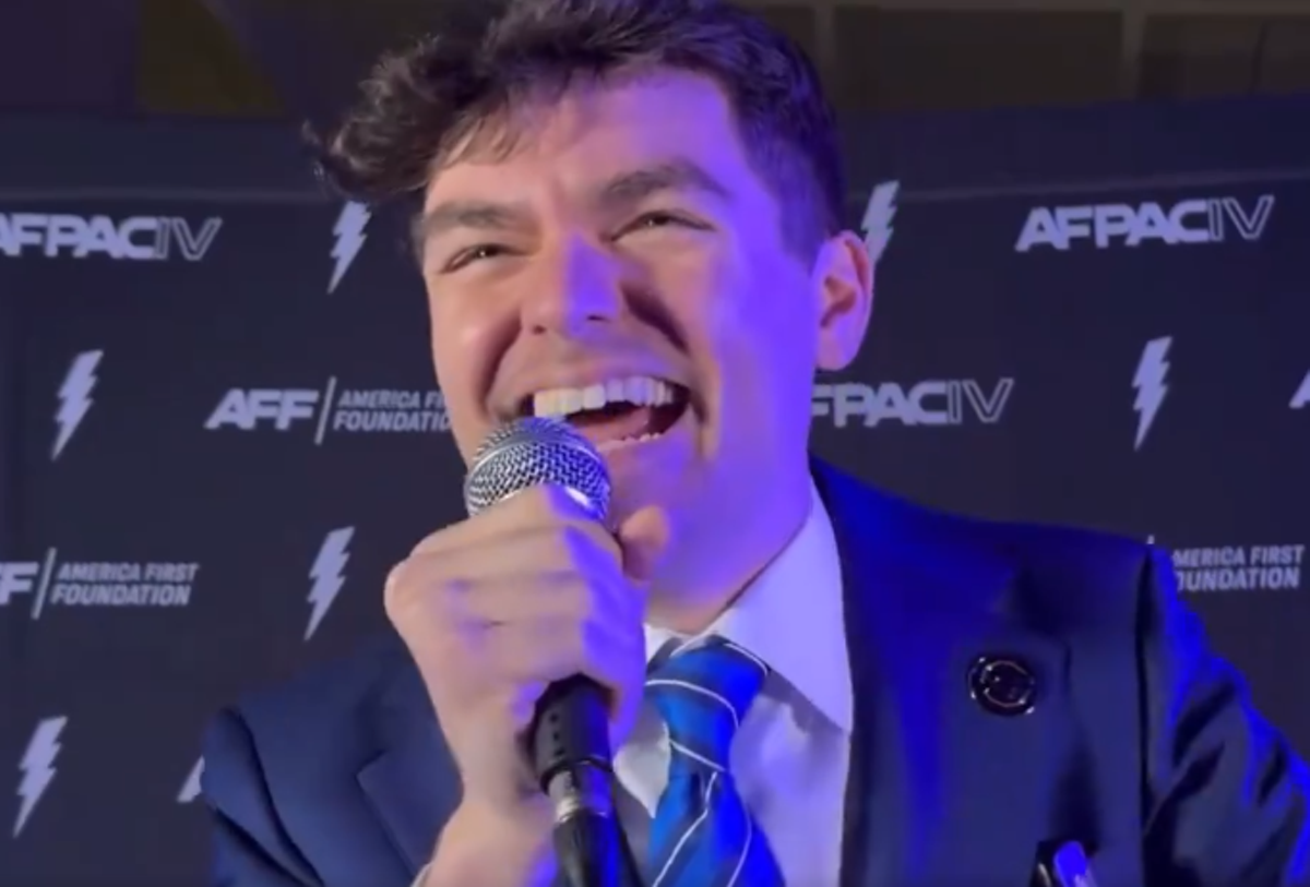 Image: White supremacist Nick Fuentes spoke at an event at Exodus in Detroit’s Greektown over the weekend.