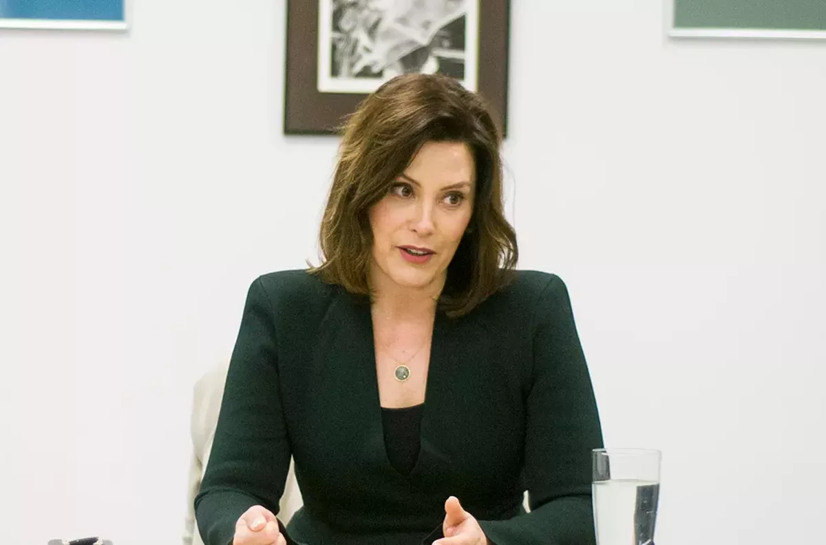 Image: Gretchen Whitmer visits the Metro Times office.