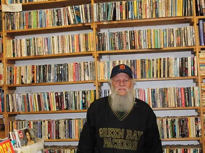 William Foulkes, 58, inside the Big Book Store on Cass Avenue in Detroit.