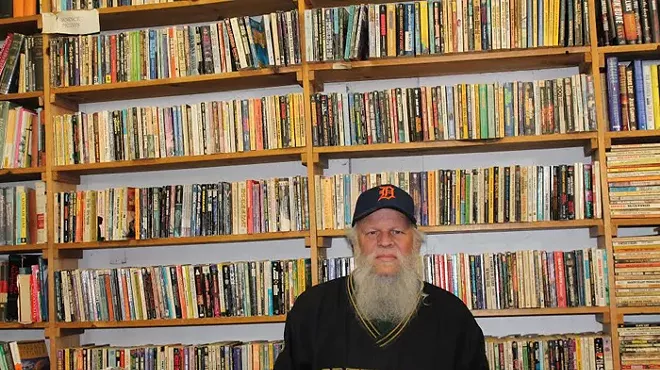 William Foulkes, 58, inside the Big Book Store on Cass Avenue in Detroit.