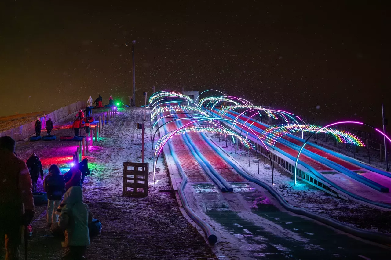 Through Sunday, Feb. 23 Winter Park Launched in 2020 as an activity to do during the pandemic lockdowns, this event has become a local favorite and raises money for the Bowers School Farm, a local farm that offers learning activities to K-12 students in Bloomfield Hills Schools. The highlight is glow tubing, featuring inner tube sledding hills illuminated by LED arches. Guests can also look at the farm’s animals, shop, and warm up at bonfires. From 4-10 p.m. on Fridays; noon-10 p.m. on Saturdays; and noon-9 p.m. on Sundays; 1219 E. Square Lake Rd., Bloomfield Hills; schoolfarm.org/winter-activities. Tickets are $17 and advanced purchase online is advised as the time slots are limited.