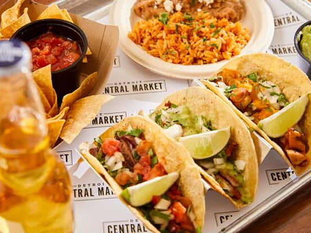 Detroit Central Market will have tacos, hot chicken sandwiches, noodles, and pizza.