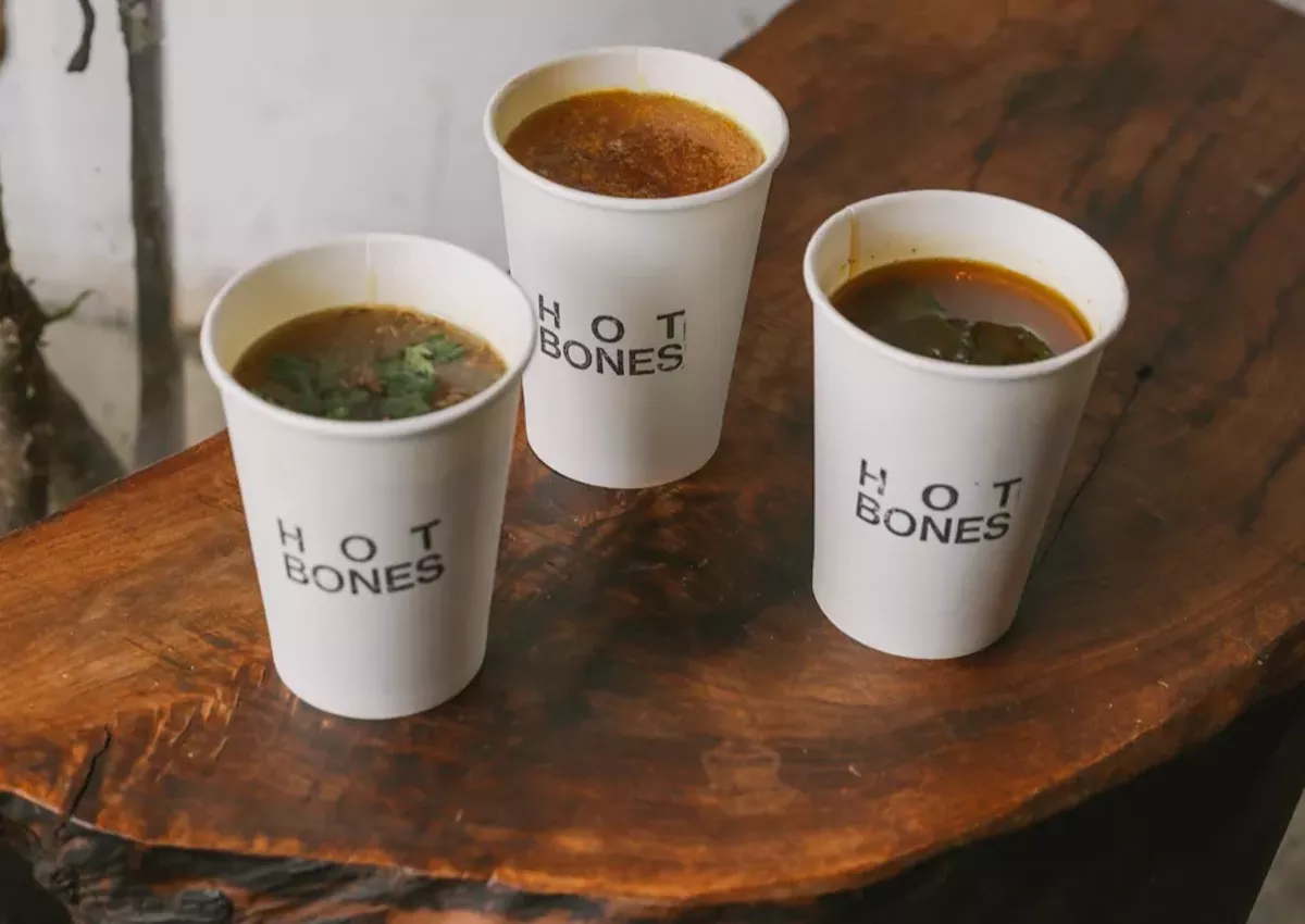 Image: Bone broth at Hot Bones come in three options: beef, chicken, and vegetarian.