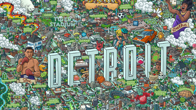 You can get lost in this detailed (but not 100% accurate) map of Detroit