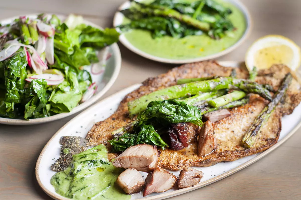 Bellflower has an eclectic menu with an emphasis on seafood.